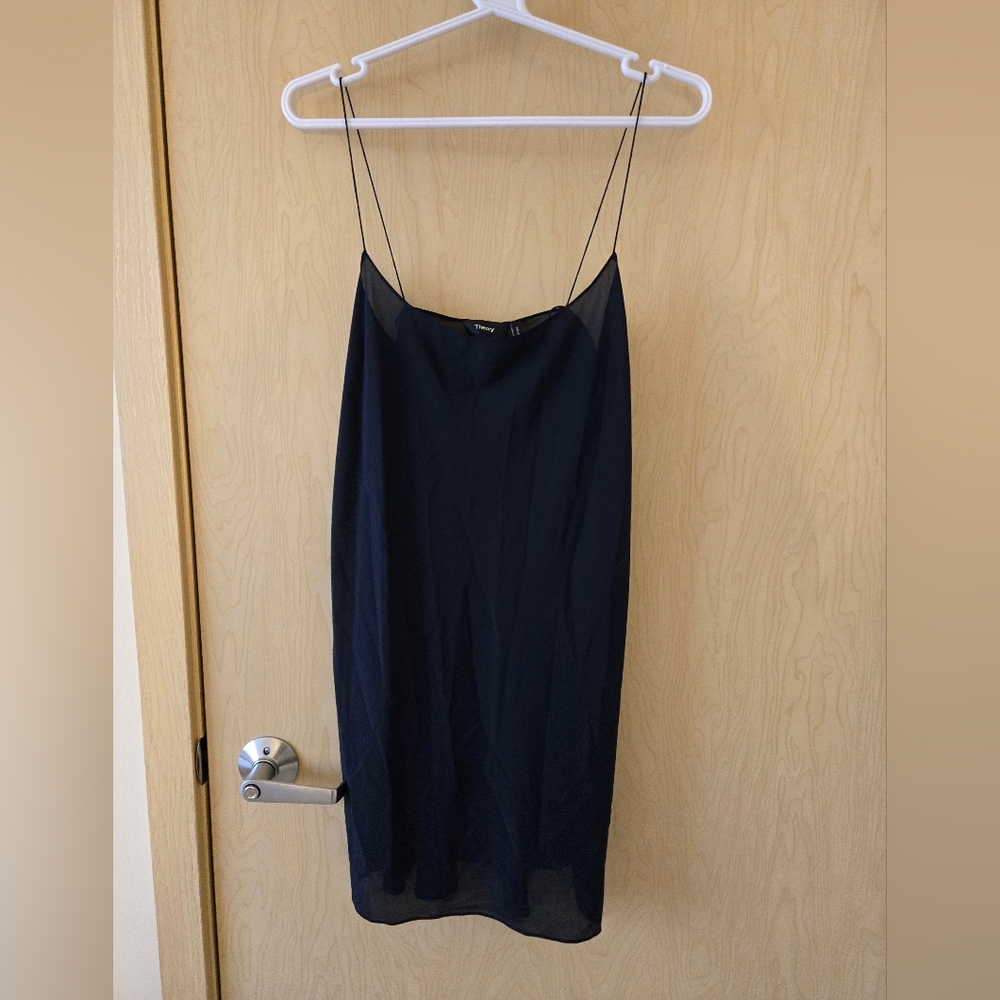 NWOT Theory Silk Navy Slip Dress (6)